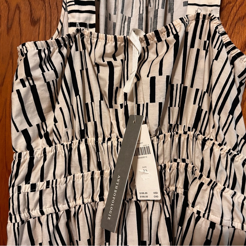 Anthropologie Black and White Patterned Dress